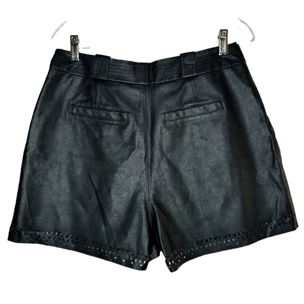 NWT Scotch & Soda Para Dice Black Shorts Faux Leather Heart Eyelet Size Medium - Picture 7 of 13